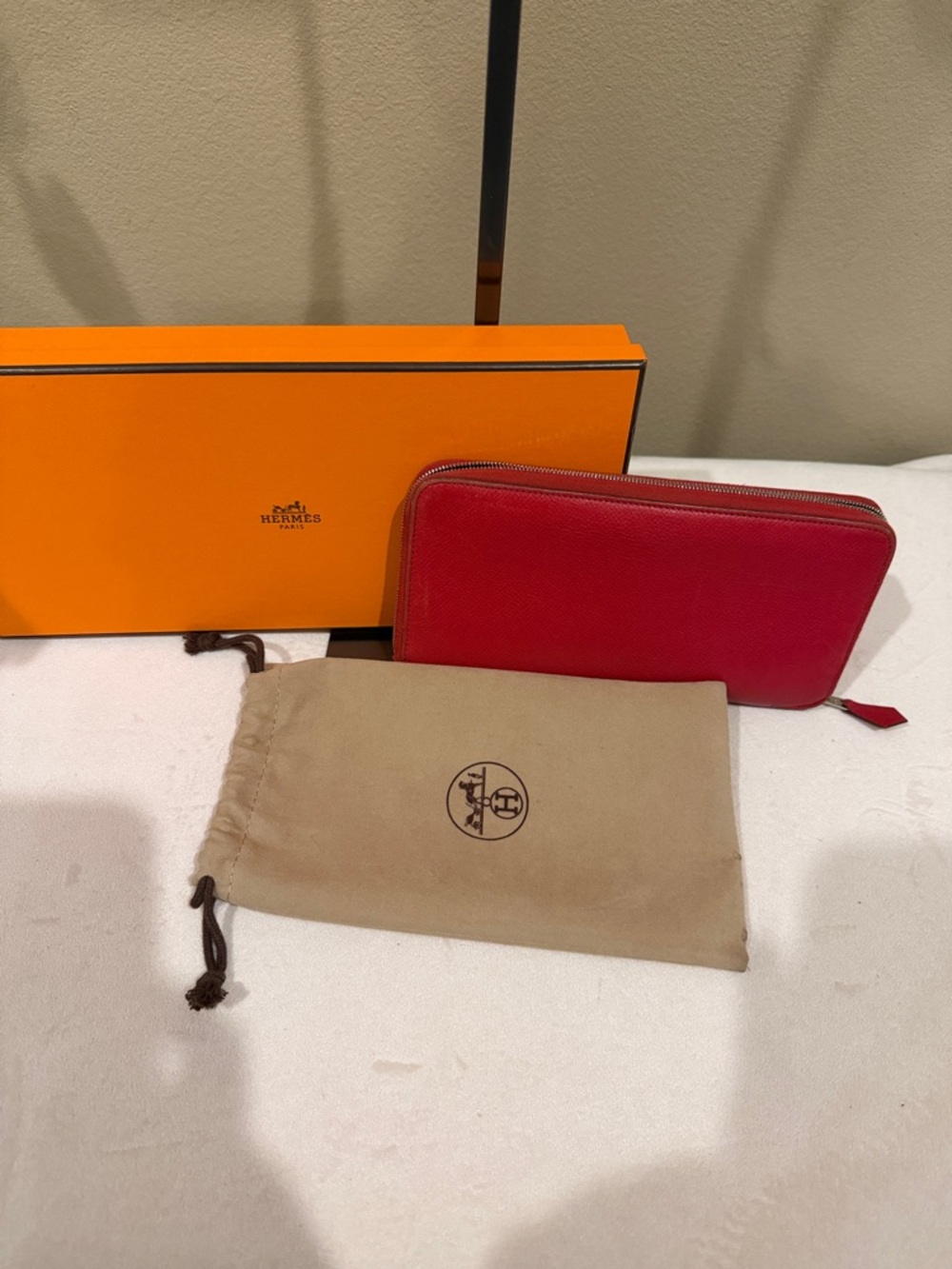 Hermès Silk'In Classique long wallet Red